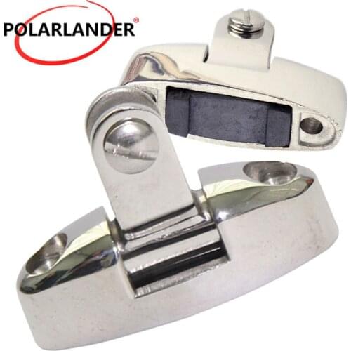 With Rubber Pad Mountain Type Fitting Bimini Top Fit For Marine Boat Yacht Silver Stainless Steel 316 Hardware Swivel Deck Hinge
