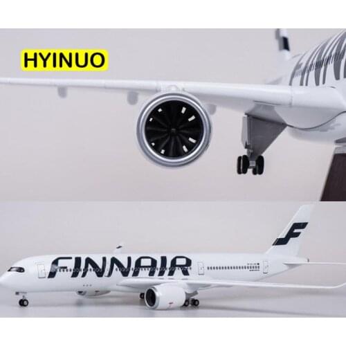 47CM 1/142 Scale Airplane Airbus A350 Finland FINNAIR Airline Model W Light and Wheel Diecast Plastic Resin Plane For Collection