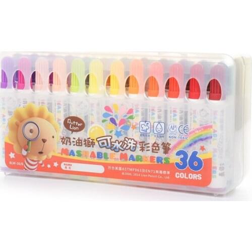Simbalion 36 washable watercolor pen 24 color painting graffiti pen stationery set children safe