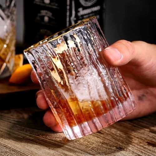 Japonism Tree Bark Lines Hammer Pattern Crystal Whisky Whiskey Cup Chivas Old Fashioned Tumbler Beer Liquor Shot Glass Wineglass