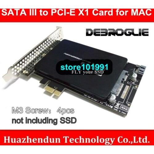 Universal DEBROGLIE SATAIII to PCI-E X1 Card with M3 Screw-4pcs High-speed FLY your SSD