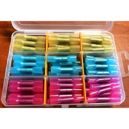 Maasco 122 PCS Pcs Waterproof Heat Shrink Terminals Seal Butt Electrical Splice Wire Connectors AWG-22-10 (MADE IN TURKEY)