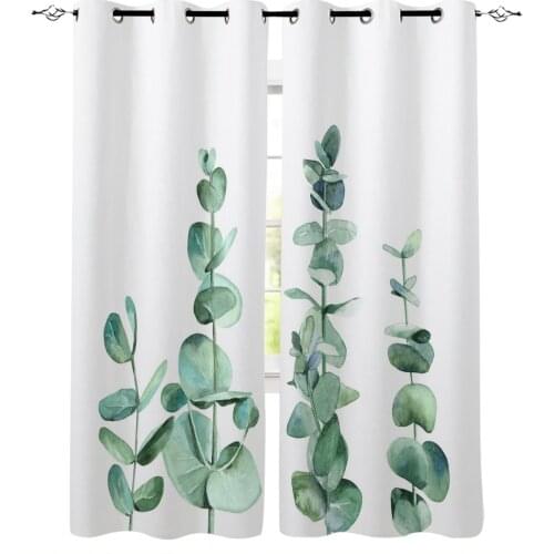 Leaves Green Plant Curtains for Living Room Bedroom Kitchen Window Treatment Curtain Home Decoration