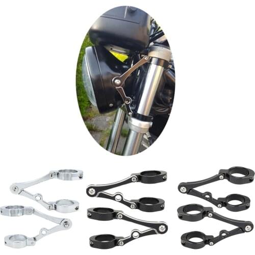 1 Pair Motorcycle Headlight Bracket Mount Clamp 39mm-41mm Fork Tube Spotlight Holder for Honda, Aluminum Alloy