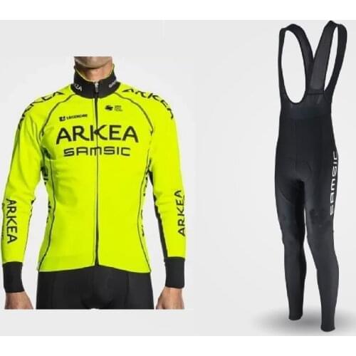 Winter Fleece Thermal 2021 ARKEA SAMSIC TEAM Mens Cycling Jersey Long Sleeve Bicycle Clothing With Bib PANTS Ropa Ciclismo