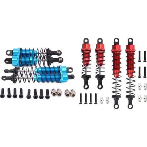 2 Set Metal Oil Filled Front Rear Shock Absorber for 1/12 WLtoys 12428 12423 RC Car Crawler Upgrad Part,Blue & Red