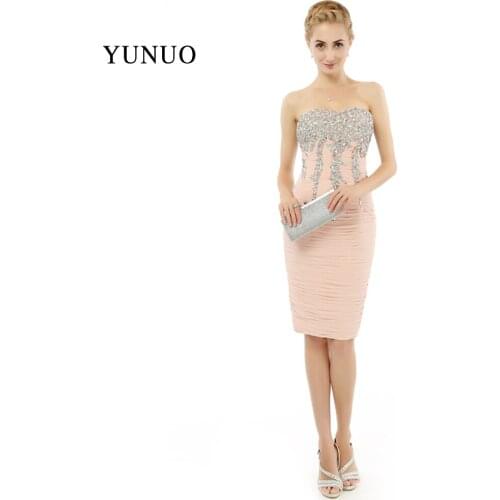 2019 New Arrival Arabic Vestidos de festa Sleeveless Sweetheart Sexy Evening Dresses Short Shinning Crystal Women Dresses d261