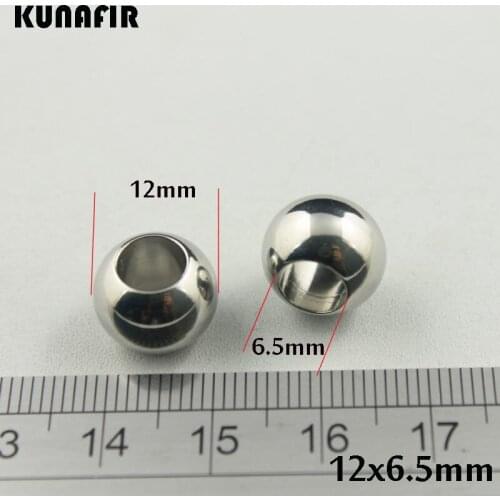 6.5mm hole 12mm smooth stainless steel beads ball jewelry DIY parts accessories 100pcs ZSP031