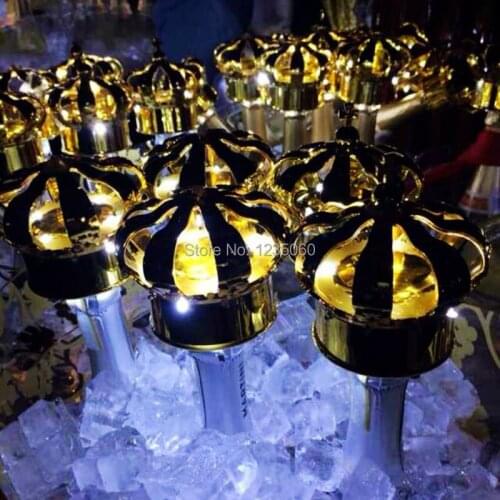 8Pcs/Lot Colorful LED illuminated Champagne Crown of Cold Fireworks Replacement Luminous Crown Head LED Night light Wine holder