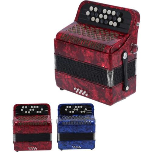 Button Accordion Accordian 22 Key 8 Bass Professional Button Reed Instrument for Beginner with Storage Bag Accordion Music
