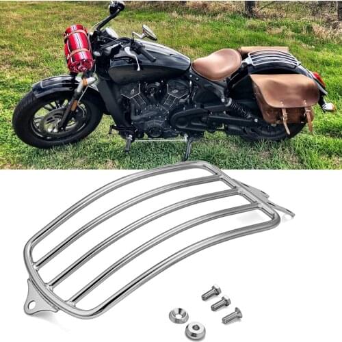 Motorcycle Accessories For 2015-2021 Indian Scout Scout Sixty Fender-Mount Chrome Gloss Black Solo Seat Luggage Rack