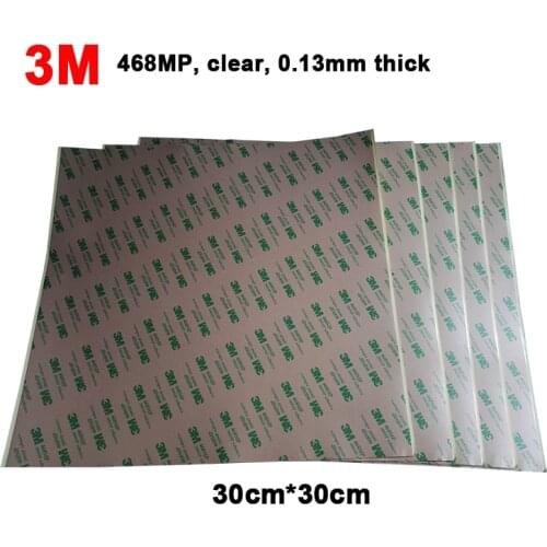 BIG Square Sheet! 30cm*30cm 3M 468 Double Sided Adhesive Sticker, High Temperature Resist for 3D Printer, Thermal Pads, Clear