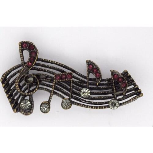 Rhinestone Music note Pin brooches C279 DH
