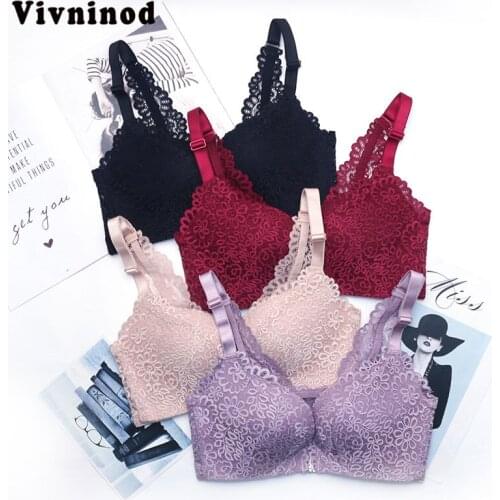 Front Closure Lace Flower Embroidery Push Up Breathable Beauty Back Plus Size Bra Women Large Size 44CD 46BCD Thin Sexy Lace Bra