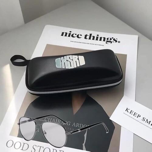 For Yamaha XSR 155 300 700 900 Black leather printing logo glasses Case sunglasses Case Box accessories