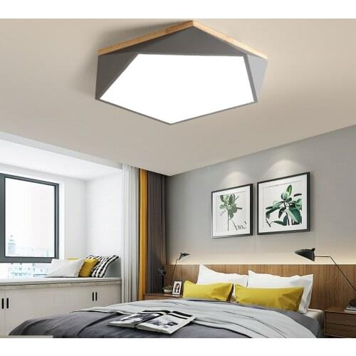Wood Grey Kitchen Bedroom Ceiling Light Led Dimmable With Remote Control Led Sealing Light Lamp Bedroom Lamp Ceiling Lighting
