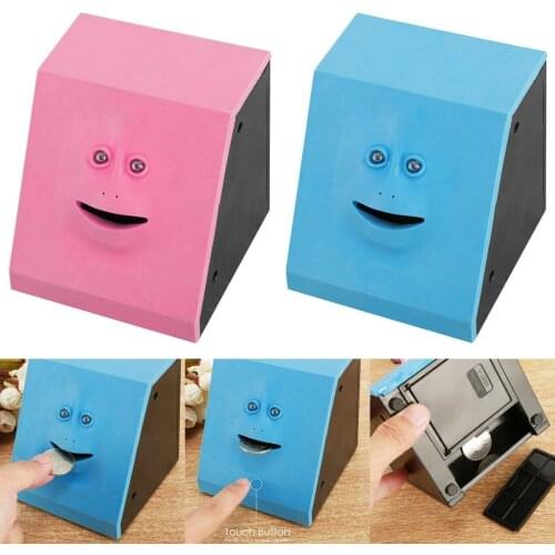 Children Sensor Coin Box Cute Face Bank Money Safe Box Piggy Banks Eats For Money Saving Creative Safes Piggy Bank Gift