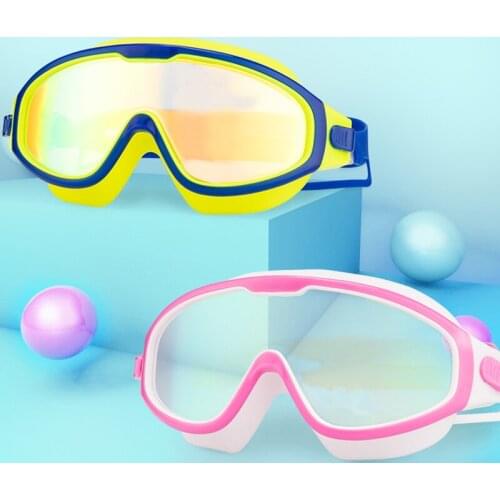 Kids Adult Swimming Goggles with ear plug Large Frame Waterproof Anti Fog Glasses Children Swim eye mask boys girls