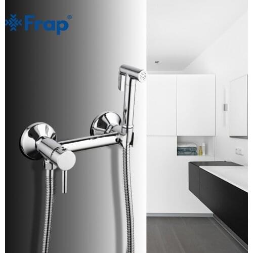 Frap New 1 Set Solid Brass Tube Cold and Hot Water Shower Mixer with Bidet Shower Head Single Handle Tap Crane F7503