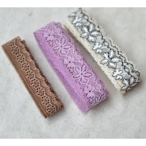 10 Meters 3 Colors DIY Clothing Accessories Elastic Lace Trim Soft Stretchy Lace Ribbon