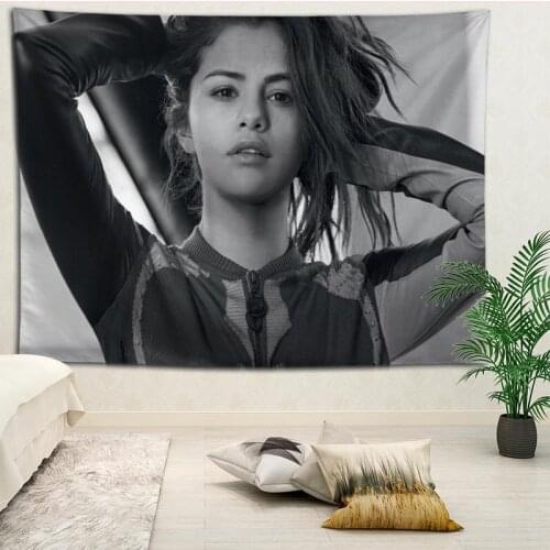 Selena Gomez Tapestries Hanging cloth background wall covering bedroom renovation bed decoration tapestry custom logo