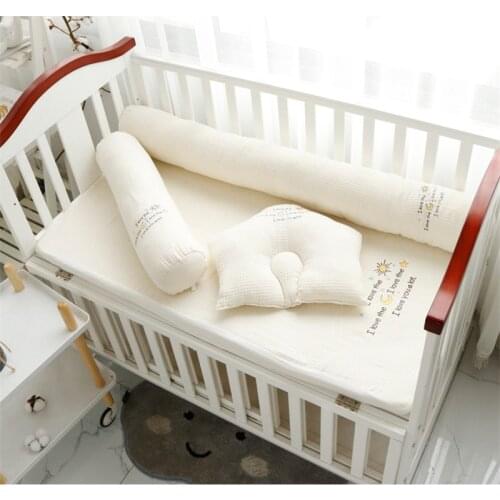 Cotton Embroidered Letter Baby Crib Bumper Newborn Hold Pillow Baby Swaddle Newborn Beddings Plaid Knitted Baby Blanket