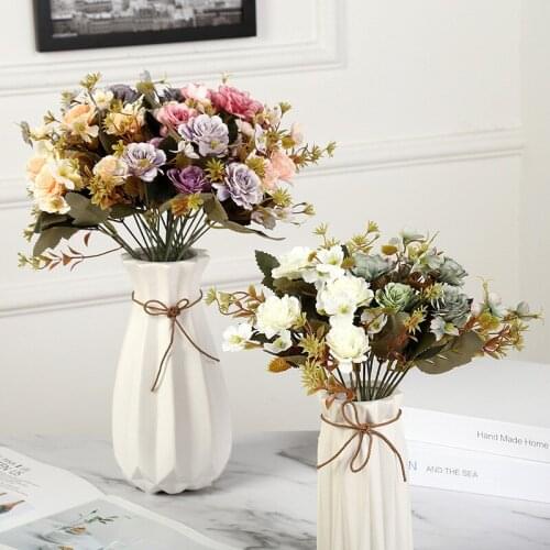 1pc Silk Peony Artificial Flowers Rose Bouquet for Party Wedding Table Decoration Fake Flowers Home Indoor diy Decor