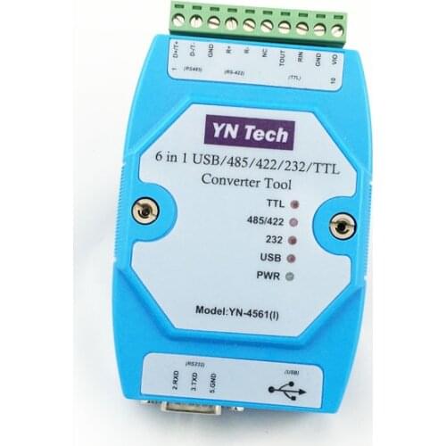 YN4561I Isolated Six-in-One Serial Port Module CP2102 USB/485/422/232/TTL Interchangeable Serial Port