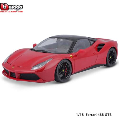 Bburago 1:18 Hardcover Edition FERRARI 488 GTB Car Static Die Cast Vehicles Collectible Model Car Toys