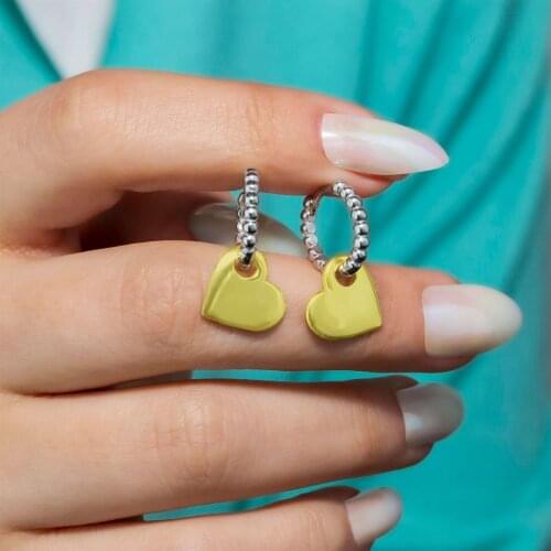 Bulk Clip-On Double Color 925 K Silver Heart Earrings