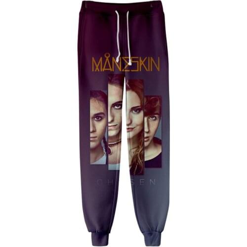 Maneskin 3D Men/Women Neutral Style Men/Women Threaded Bunched Trousers HIP HOP Punk style Kawaii Threaded Bunched Leg Pants