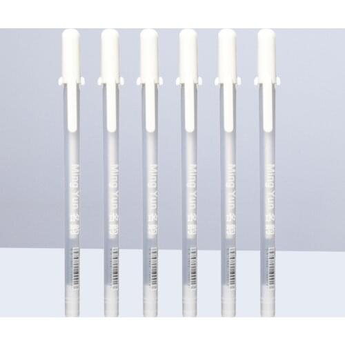 6 Pcs White Oil Based Paint Pen Markers Fine Point Tips Permanent Ink that Works on Glass Wood Metal Rubber Rocks Stone Arts Cra