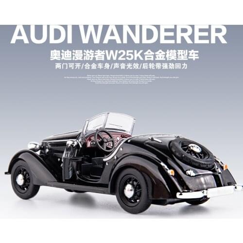 Audi W25K simulation car model convertible vintage car accessories alloy toy car boys love vintage cars full of details