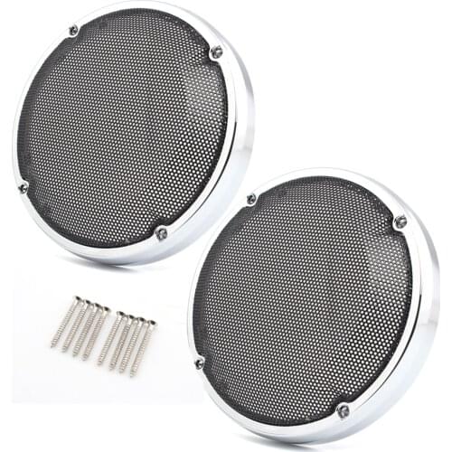 Motorcycle 6.5" Saddlebag Lid Speaker Grill Cover Lower Vented Fairing Chrome For Harley Touring Road King Electra Street Glide