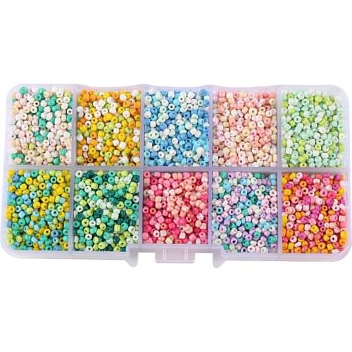 Multi-Combination 2mm Perforated Glass Small Rice-Shaped Beads Childrens DIY String Beads Materials Clothing Ornament