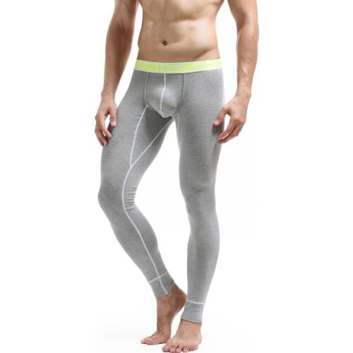 Mens long underwear Low waist fashionTrendy mens warm underwear Solid color mens leggings underwear men winter underwear men