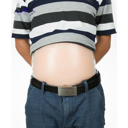 Soft Silicone Belly Fake Mans Beer Belly Prop Size M 1500g Lose Weight Belt Latex Underwear Corset Short Waist