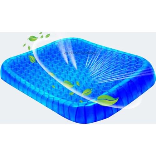 Undeformable Gel Seat Cushion Double Non-Slip Seat Cushion for Car Office Chair Sciatica Back Pain Relief Massage Breathable Pad