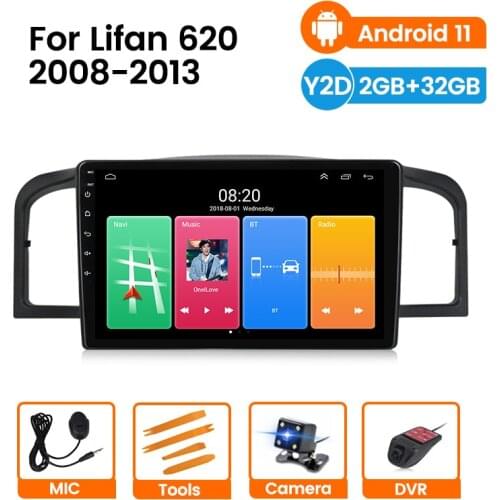 Newest Android 11 Car Radio Multimedia GPS Navigation For Lifan 620 Solano 2008-2015 2 din no dvd support Carplay Steering Wheel