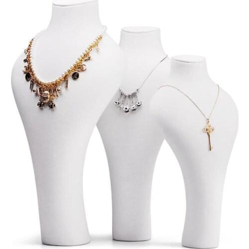 New Portrait Jewelry Stand White Simple Light Luxury Necklace Model Portrait Necklace Display Stand PU