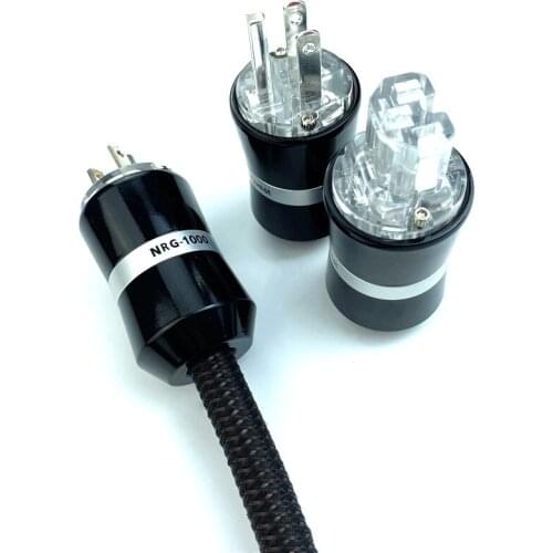 NRG-1000 Silver Plated Audio Power Plug Cold-Welded IEC Connector Adapter US & EU Version