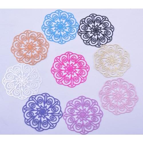 30pcs AB6581 39mm Brass Painted Light Purple Big Flower Charms Silver Gold Color Pendant