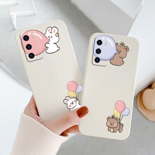 Rectangle Cute Pattern Phone Case For Huawei P40 P40pro P40ProPlus P30 P20 Pro Mate 40 40Pro 40ProPlus 30 20 Silicone Cover