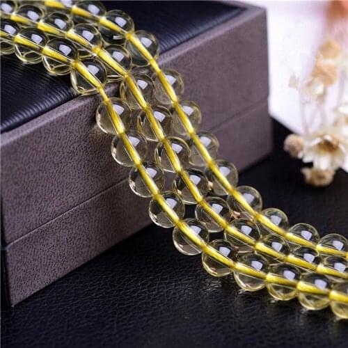 RONGQING Nature 5A Grade Yellow Crystal Beads Lemon Yellow Crystal Loose Beads for Jewelry Making DIY 4mm 6mm 8mm 10mm