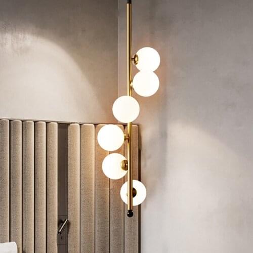 Nordic Modern Home Decoration Living Room Glass Ball Led Chandelier Bedroom Hall Floor Lamp Dining Table Room Indoor Lighting