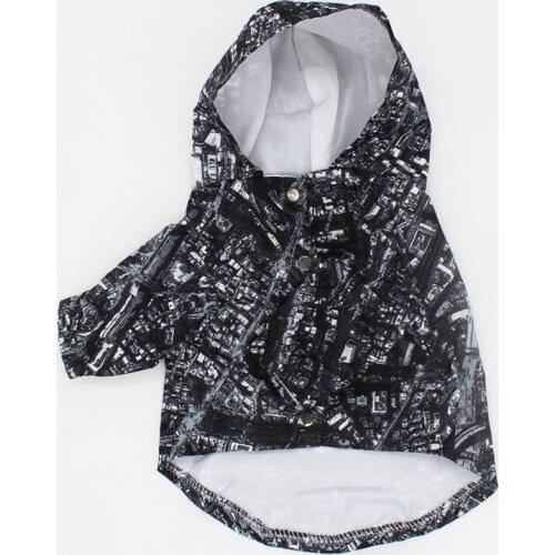 Pet Spring and Autumn Trench Coat City Map Print Dog Clothes Autumn Teddy Schnauzer Bear Bear Costume