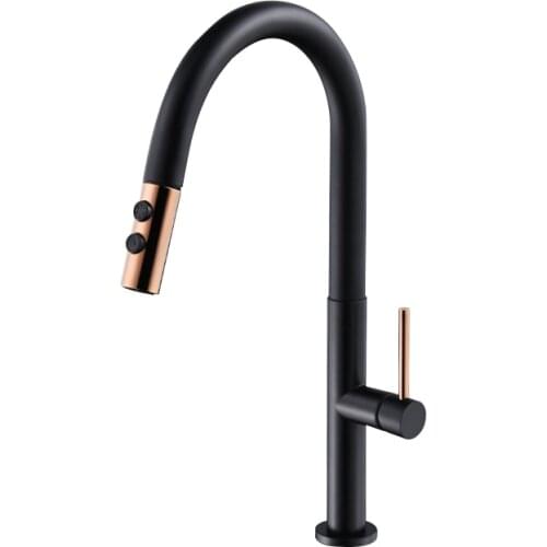 Newly Arrived Pull Out Kitchen Faucet Rose Gold and White Sink Mixer Tap 360 Degree Rotation Kitchen Mixer Taps Kitchen Tap