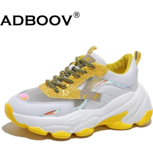 ADBOOV New CF Bling Chunky Sneakers Women Breathable Summer Shoes