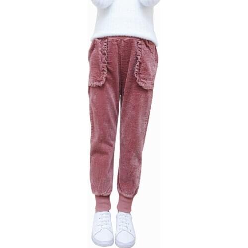 2020 Baby Girl Winter Thick Warm Long Pants Girls Kids Casual Children Clothes 4-14 Years Old Solid Color Trousers Cotton-padded