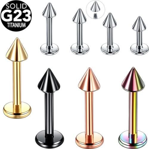 1PC G23 Titanium Punk Spike Labret Monroe Rings Piercing Lip Helix Bar Stud Orelha Cartilage Tragus Piercing Body Jewelry 16G